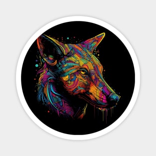 Unleash Your Spirit with our Vibrant Wolf Design Magnet